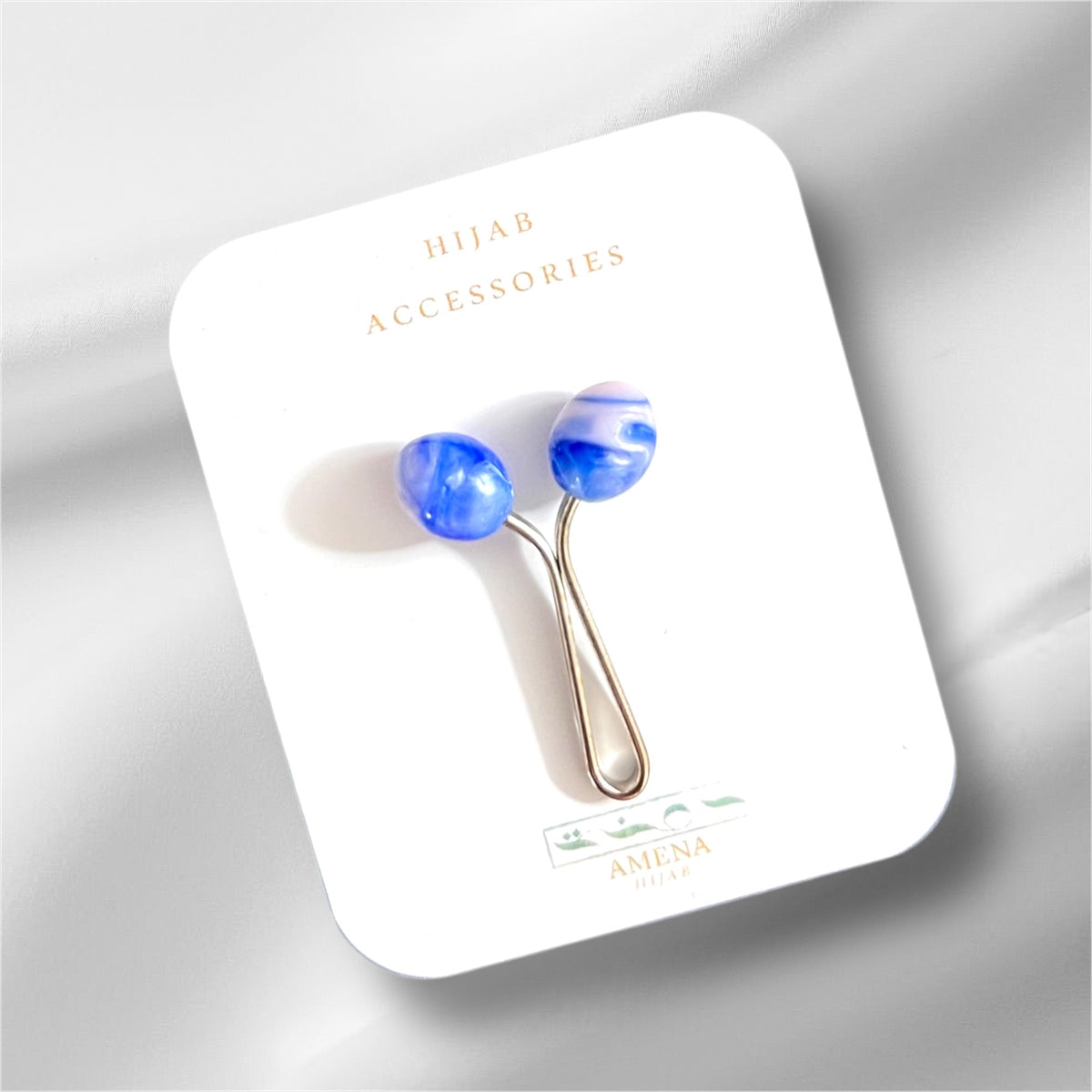 Marble (Blue)Turkish Hijab Clip Pin