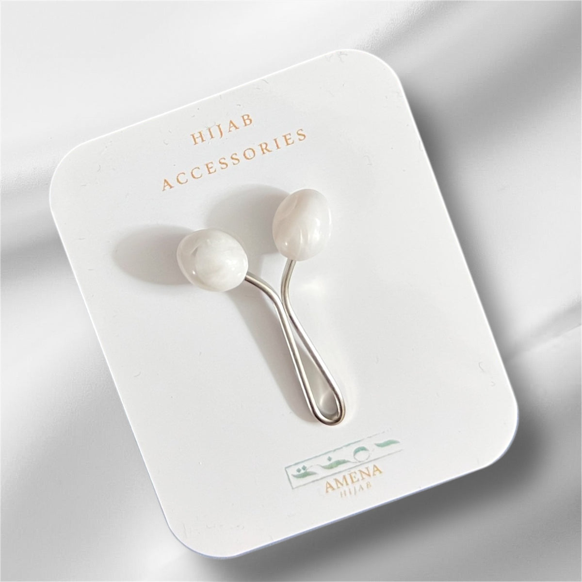 ( White) Turkish Hijab Clip Pin