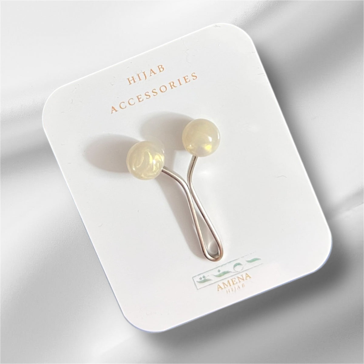 (Off White)Turkish Hijab Clip Pin