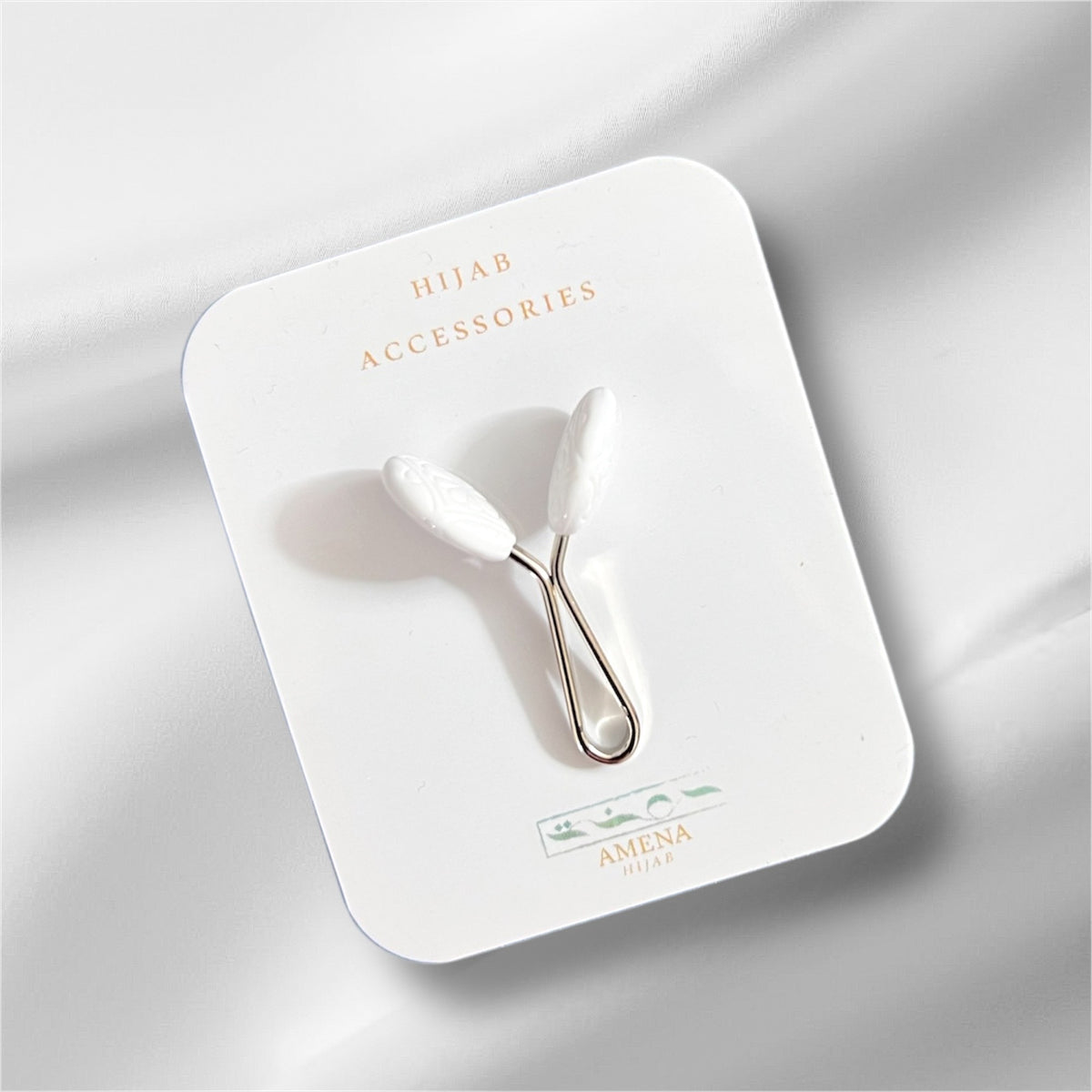 (White)Turkish Hijab Clip Pin